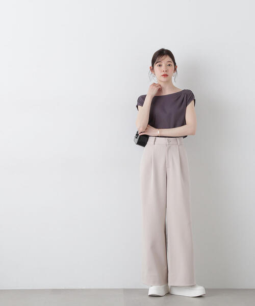 PROPORTION BODY DRESSING(プロポーションボディドレッシング)の「前後2wayアシメテレコ / 1215160404(Tシャツ/カットソー・レディース・ダークグレー/ホワイト/ブルー・FREE)」の12枚目の写真