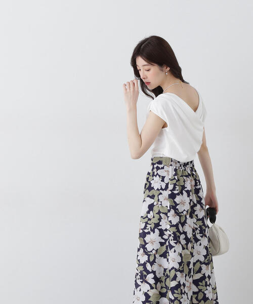 PROPORTION BODY DRESSING(プロポーションボディドレッシング)の「前後2wayアシメテレコ / 1215160404(Tシャツ/カットソー・レディース・ダークグレー/ホワイト/ブルー・FREE)」の17枚目の写真