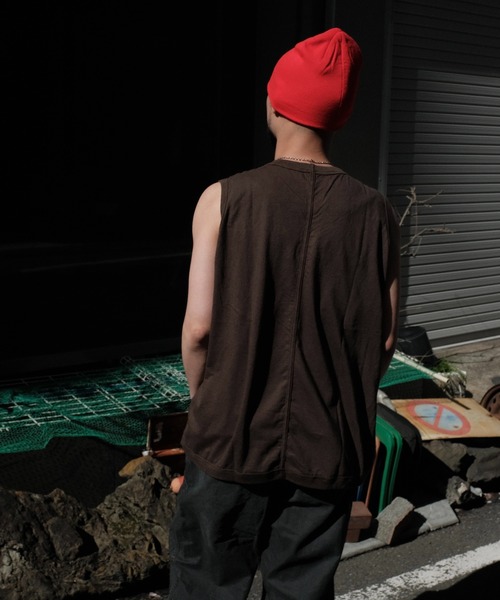 O project(オープロジェクト)の「O PROJECT オープロジェクト / SLEEVELESS TEE(Tシャツ/カットソー・メンズ・モカ/チャコールグレー・MEDIUM)」の6枚目の写真