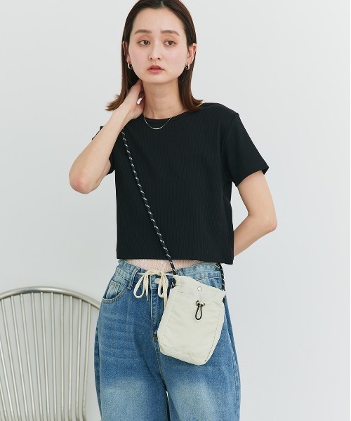 ad thie（アドティエ）の「ミニサコッシュ ショルダーバッグ（ショルダーバッグ・レディース・アイボリー/ブラック/ベージュ/ライトブルー・FREE）」の15枚目の写真