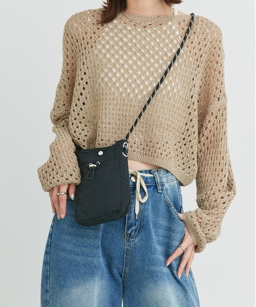 ad thie（アドティエ）の「ミニサコッシュ ショルダーバッグ（ショルダーバッグ・レディース・アイボリー/ブラック/ベージュ/ライトブルー・FREE）」の9枚目の写真