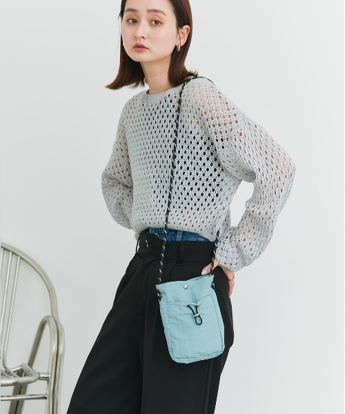 ad thie（アドティエ）の「ミニサコッシュ ショルダーバッグ（ショルダーバッグ・レディース・アイボリー/ブラック/ベージュ/ライトブルー・FREE）」の17枚目の写真