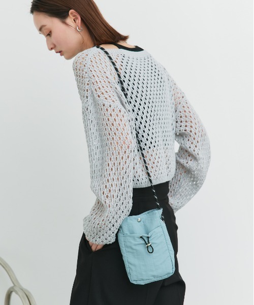 ad thie（アドティエ）の「ミニサコッシュ ショルダーバッグ（ショルダーバッグ・レディース・アイボリー/ブラック/ベージュ/ライトブルー・FREE）」の6枚目の写真