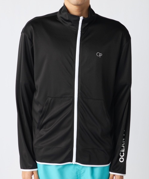 Ocean Pacific（オーシャンパシフィック）の「【OP:オーピー】水陸両用スタンドジップラッシュガード　水着　UVカットウェア（ラッシュガード・メンズ・ブラック/杢グレー/ホワイト・LARGE/X-LARGE/MEDIUM/SMALL）」の4枚目の写真