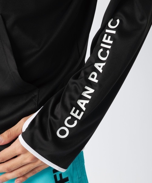 Ocean Pacific（オーシャンパシフィック）の「【OP:オーピー】水陸両用スタンドジップラッシュガード　水着　UVカットウェア（ラッシュガード・メンズ・ブラック/杢グレー/ホワイト・LARGE/X-LARGE/MEDIUM/SMALL）」の9枚目の写真