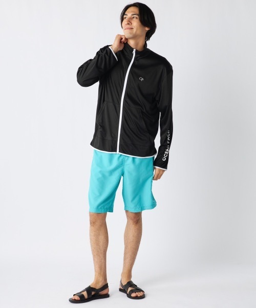 Ocean Pacific（オーシャンパシフィック）の「【OP:オーピー】水陸両用スタンドジップラッシュガード　水着　UVカットウェア（ラッシュガード・メンズ・ブラック/杢グレー/ホワイト・LARGE/X-LARGE/MEDIUM/SMALL）」の11枚目の写真