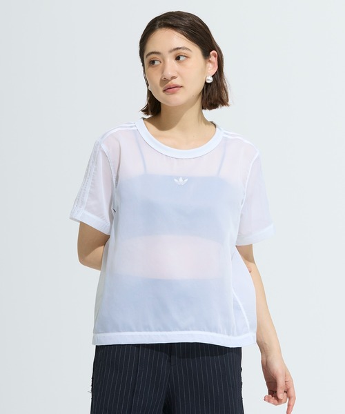 【adidas】アディカラー シアー スリーストライプス 半袖Tシャツ アディカラー シアー スリーストライプス 半袖Tシャツ