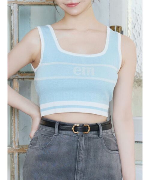 EATME イートミー　胸空きニットトップス イートミー EATME レースアップクロップドニット （オフホワイト