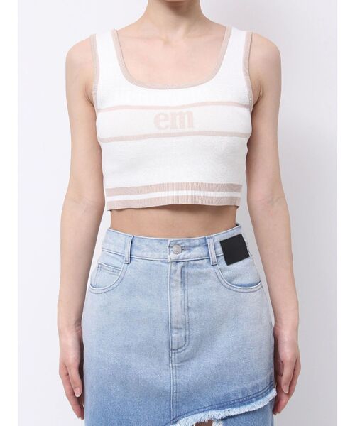 EATME（イートミー）の「EMロゴジャガードニットTOP（タンクトップ・レディース・ピンク/ブルー/オフホワイト/ブラック・FREE）」の11枚目の写真
