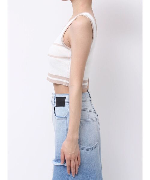 EATME（イートミー）の「EMロゴジャガードニットTOP（タンクトップ・レディース・ピンク/ブルー/オフホワイト/ブラック・FREE）」の12枚目の写真