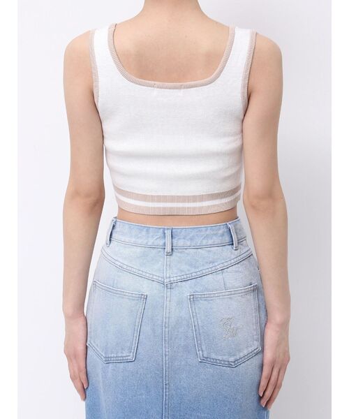 EATME（イートミー）の「EMロゴジャガードニットTOP（タンクトップ・レディース・ピンク/ブルー/オフホワイト/ブラック・FREE）」の13枚目の写真