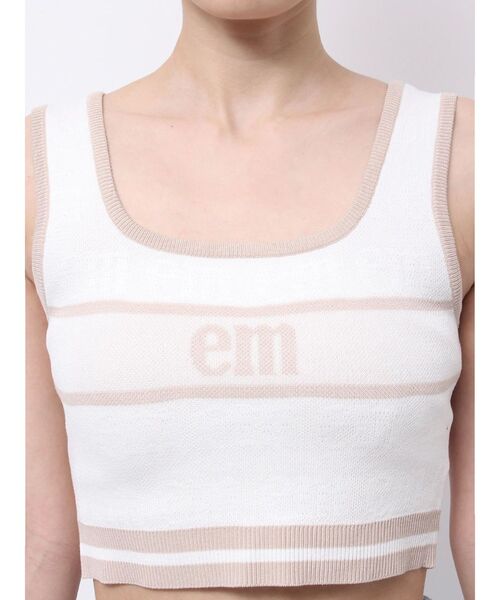 EATME（イートミー）の「EMロゴジャガードニットTOP（タンクトップ・レディース・ピンク/ブルー/オフホワイト/ブラック・FREE）」の14枚目の写真