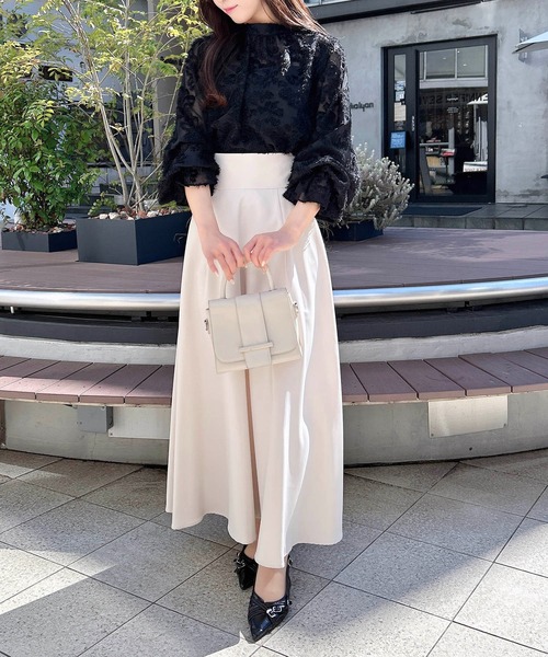 INGNI(イング)の「バックレースアップフレアスカート(スカート・レディース・ブラック/ライトベージュ/チャコールグレー/ピンク・FREE)」の18枚目の写真