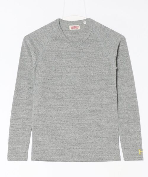 HOLLYWOOD RANCH MARKET（ハリウッドランチマーケット）の「ストレッチフライス Vネックロングスリーブ Tシャツ（Tシャツ/カットソー・メンズ・ブラック/ホワイト/ダークネイビー/グレー・X-SMALL/SMALL/MEDIUM/LARGE/X-LARGE）」の4枚目の写真