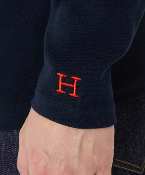 HOLLYWOOD RANCH MARKET（ハリウッドランチマーケット）の「ストレッチフライス Vネックロングスリーブ Tシャツ（Tシャツ/カットソー・メンズ・ブラック/ホワイト/ダークネイビー/グレー・X-SMALL/SMALL/MEDIUM/LARGE/X-LARGE）」の5枚目の写真