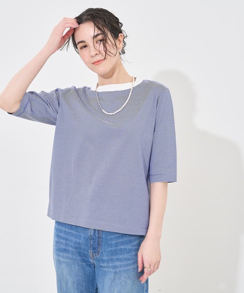 collex（コレックス）の「ベーシックコットンTシャツ（Tシャツ/カットソー・レディース・ブラック/ブラック系その他2/グレー系その他2/ホワイト/ベージュ系その他/ブラック系その他/グレー系その他/ブルー系その他・フリー）」の8枚目の写真