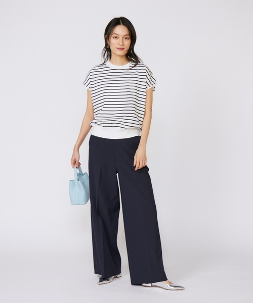 INED（イネド）の「1/28 Good Mood フレンチスリーブニットプルオーバー（ニット/セーター・レディース・カーキ/その他/オフホワイト/ネイビー/オレンジ・9号）」の6枚目の写真