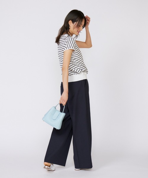 INED（イネド）の「1/28 Good Mood フレンチスリーブニットプルオーバー（ニット/セーター・レディース・カーキ/その他/オフホワイト/ネイビー/オレンジ・9号）」の8枚目の写真