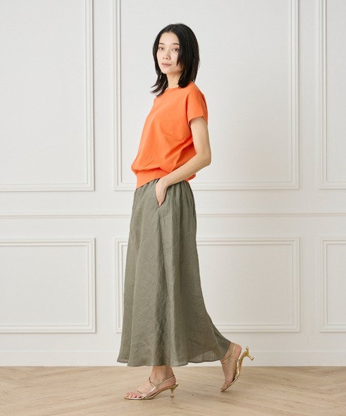 INED（イネド）の「1/28 Good Mood フレンチスリーブニットプルオーバー（ニット/セーター・レディース・カーキ/その他/オフホワイト/ネイビー/オレンジ・9号）」の11枚目の写真