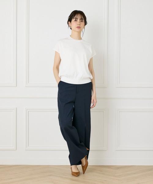 INED（イネド）の「1/28 Good Mood フレンチスリーブニットプルオーバー（ニット/セーター・レディース・カーキ/その他/オフホワイト/ネイビー/オレンジ・9号）」の15枚目の写真