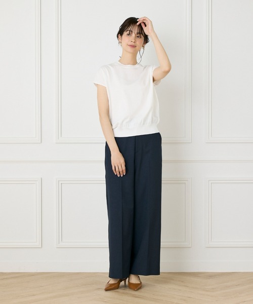 INED（イネド）の「1/28 Good Mood フレンチスリーブニットプルオーバー（ニット/セーター・レディース・カーキ/その他/オフホワイト/ネイビー/オレンジ・9号）」の16枚目の写真