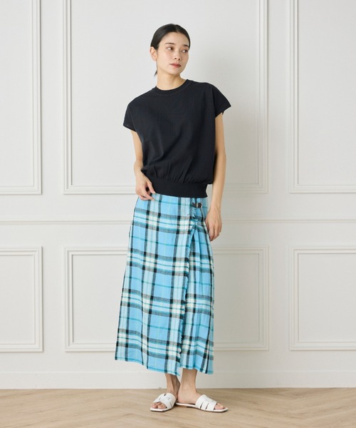 INED（イネド）の「1/28 Good Mood フレンチスリーブニットプルオーバー（ニット/セーター・レディース・カーキ/その他/オフホワイト/ネイビー/オレンジ・9号）」の18枚目の写真