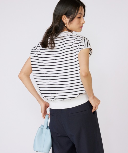 INED（イネド）の「1/28 Good Mood フレンチスリーブニットプルオーバー（ニット/セーター・レディース・カーキ/その他/オフホワイト/ネイビー/オレンジ・9号）」の22枚目の写真