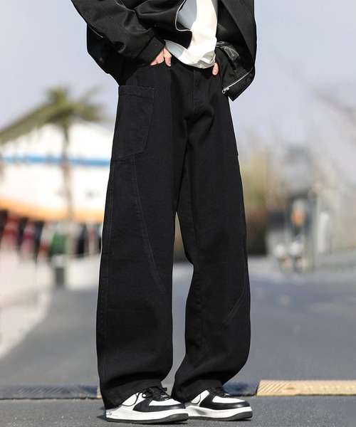 ワイドシルエットデニムパンツ（デニムパンツ）｜aimoha（アイモハ）の