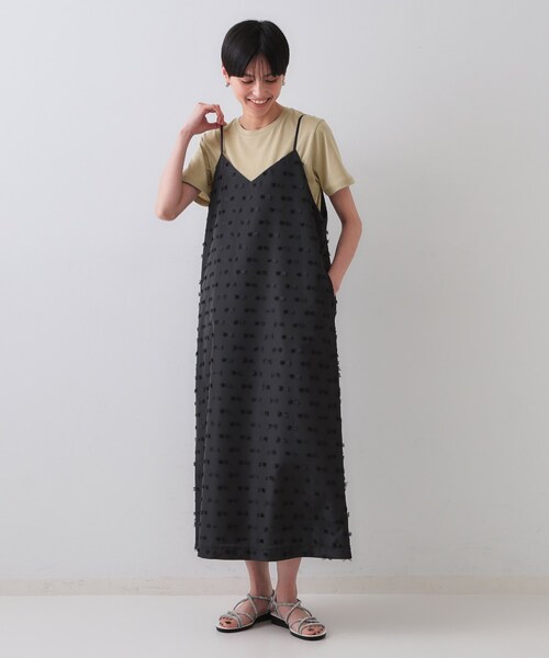 【手洗いOK】ラメ入りシンプルシルエットカットソー セール】ラメベーシックTシャツ【洗濯機洗い可】（Tシャツ