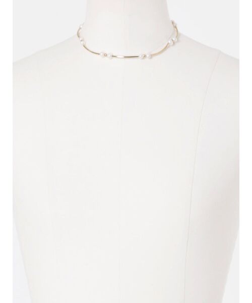 LAGUNAMOON（ラグナムーン）の「LADY淡水パールミックスチョーカー 結婚式 お呼ばれ（チョーカー・レディース・アイボリー・FREE）」の4枚目の写真