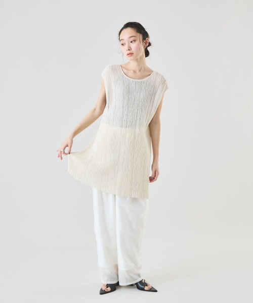 Muscat(マスカット)の「シアーエアリーパンツ(その他パンツ・レディース・ライトグレー/グリーン/オフホワイト/ブラック・F)」の11枚目の写真