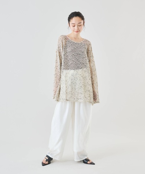 Muscat(マスカット)の「シアーエアリーパンツ(その他パンツ・レディース・ライトグレー/グリーン/オフホワイト/ブラック・F)」の16枚目の写真