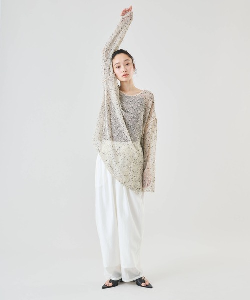 Muscat(マスカット)の「シアーエアリーパンツ(その他パンツ・レディース・ライトグレー/グリーン/オフホワイト/ブラック・F)」の18枚目の写真