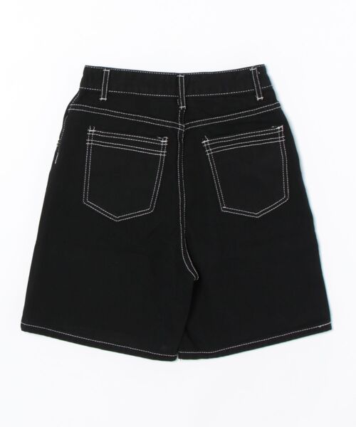 Mayree(メイリー)の「【Mayree】ステッチカラー ハーフ丈 バギー デニム パンツ(デニムパンツ・レディース・ブラック・SMALL/MEDIUM/LARGE)」の2枚目の写真