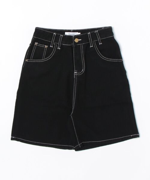 Mayree(メイリー)の「【Mayree】ステッチカラー ハーフ丈 バギー デニム パンツ(デニムパンツ・レディース・ブラック・SMALL/MEDIUM/LARGE)」の6枚目の写真
