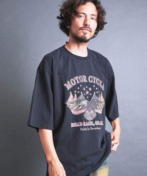 COMMON WARE(コモンウェアー)の「COMMONWARE:"MOTOR CYCLE"PRINT TEE S/S(Tシャツ/カットソー・メンズ・スミクロ/ブラック・L/XL/M/S)」の8枚目の写真