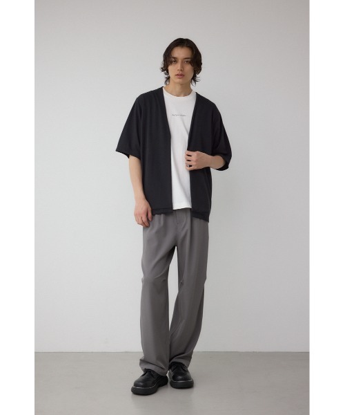 AZUL by moussy（アズールバイマウジー）の「リラックスニータックワイドパンツ（スラックス・メンズ・ブラック/グレー・MEDIUM/LARGE）」の9枚目の写真