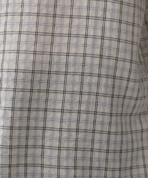 Adoon plain（アドーンプレーン）の「Seersucker Check Shirt / シアサッカーレギュラーチェックシャツ（シャツ/ブラウス・メンズ・ボルドー/ベージュ・LARGE/MEDIUM）」の13枚目の写真