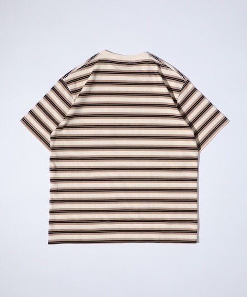 BIG MIKE(ビッグマイク)の「BIG MIKE マルチボーダー サングラスポケット コットン半袖TEEシャツ ポケットTシャツ(Tシャツ/カットソー・メンズ・ミント/チャコール/ナチュラル・M/L/XL)」の11枚目の写真