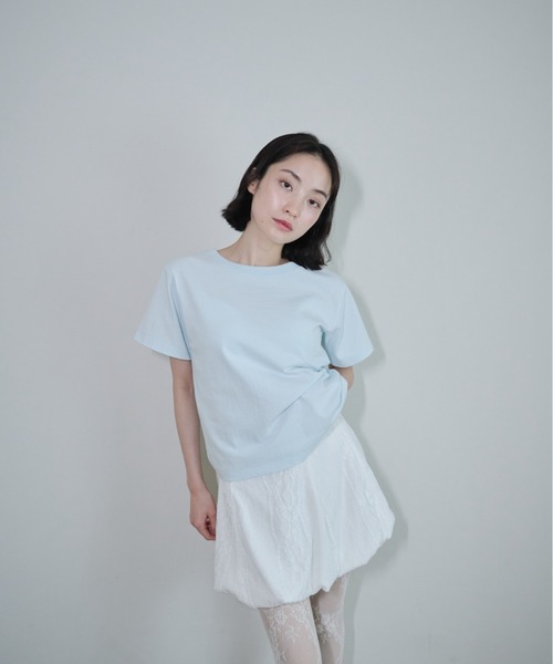 Smyeon(スミョン)の「Foam angel T-shirt/発泡プリントエンジェルTシャツ(Tシャツ/カットソー・レディース・ミント/ライトブルー/ピンク/ホワイト・FREE)」の8枚目の写真