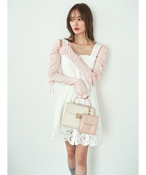 セール】レーストリムコットンミニワンピース（ワンピース