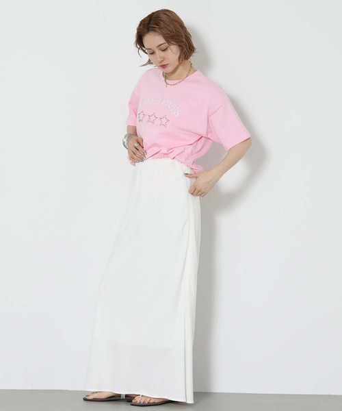Gready Brilliant(グレディブリリアン)の「スタースタッズロゴ刺繍T(Tシャツ/カットソー・レディース・ピンク/オフホワイト/チャコールグレー・FREE)」の17枚目の写真