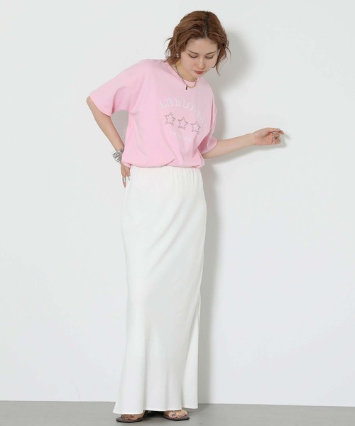 Gready Brilliant(グレディブリリアン)の「スタースタッズロゴ刺繍T(Tシャツ/カットソー・レディース・ピンク/オフホワイト/チャコールグレー・FREE)」の19枚目の写真