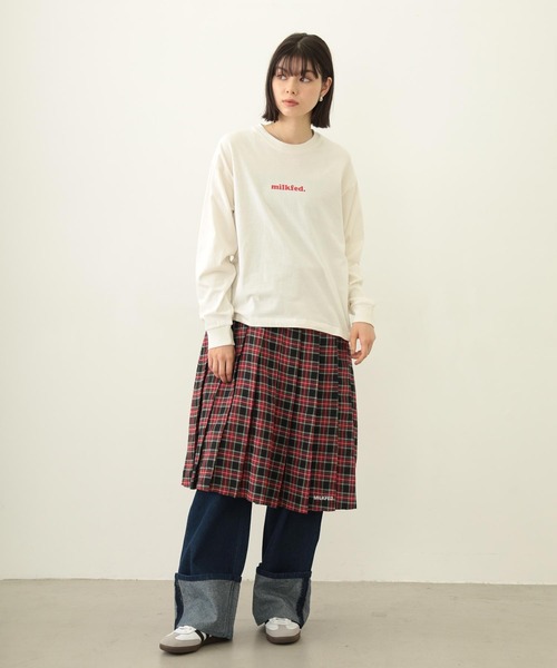 MILKFED.（ミルクフェド）の「COOPER LOGO WIDE L/S TEE（Tシャツ/カットソー・レディース・オフホワイト/ブラウン/チャコール・M/L）」の7枚目の写真