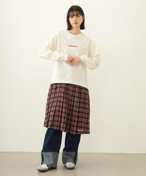 MILKFED.（ミルクフェド）の「COOPER LOGO WIDE L/S TEE（Tシャツ/カットソー・レディース・オフホワイト/ブラウン/チャコール・M/L）」の8枚目の写真