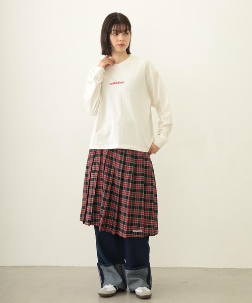 MILKFED.（ミルクフェド）の「COOPER LOGO WIDE L/S TEE（Tシャツ/カットソー・レディース・オフホワイト/ブラウン/チャコール・M/L）」の9枚目の写真