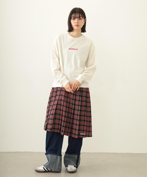 MILKFED.（ミルクフェド）の「COOPER LOGO WIDE L/S TEE（Tシャツ/カットソー・レディース・オフホワイト/ブラウン/チャコール・M/L）」の10枚目の写真