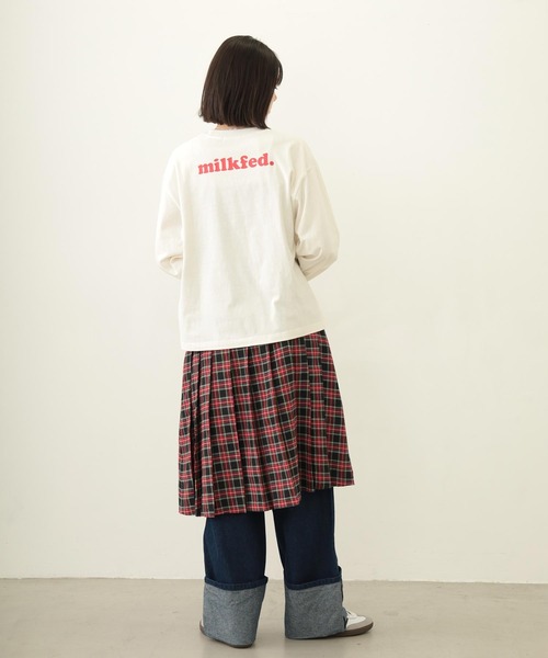 MILKFED.（ミルクフェド）の「COOPER LOGO WIDE L/S TEE（Tシャツ/カットソー・レディース・オフホワイト/ブラウン/チャコール・M/L）」の13枚目の写真
