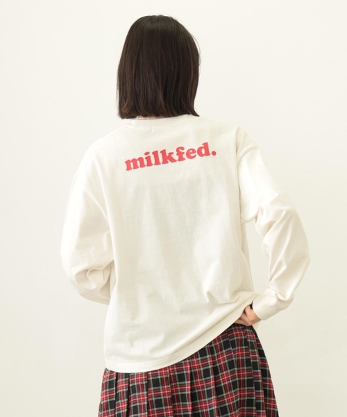 MILKFED.（ミルクフェド）の「COOPER LOGO WIDE L/S TEE（Tシャツ/カットソー・レディース・オフホワイト/ブラウン/チャコール・M/L）」の4枚目の写真