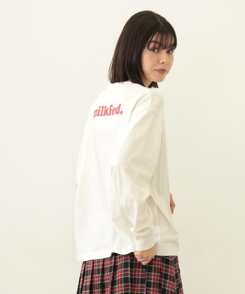 MILKFED.（ミルクフェド）の「COOPER LOGO WIDE L/S TEE（Tシャツ/カットソー・レディース・オフホワイト/ブラウン/チャコール・M/L）」の5枚目の写真